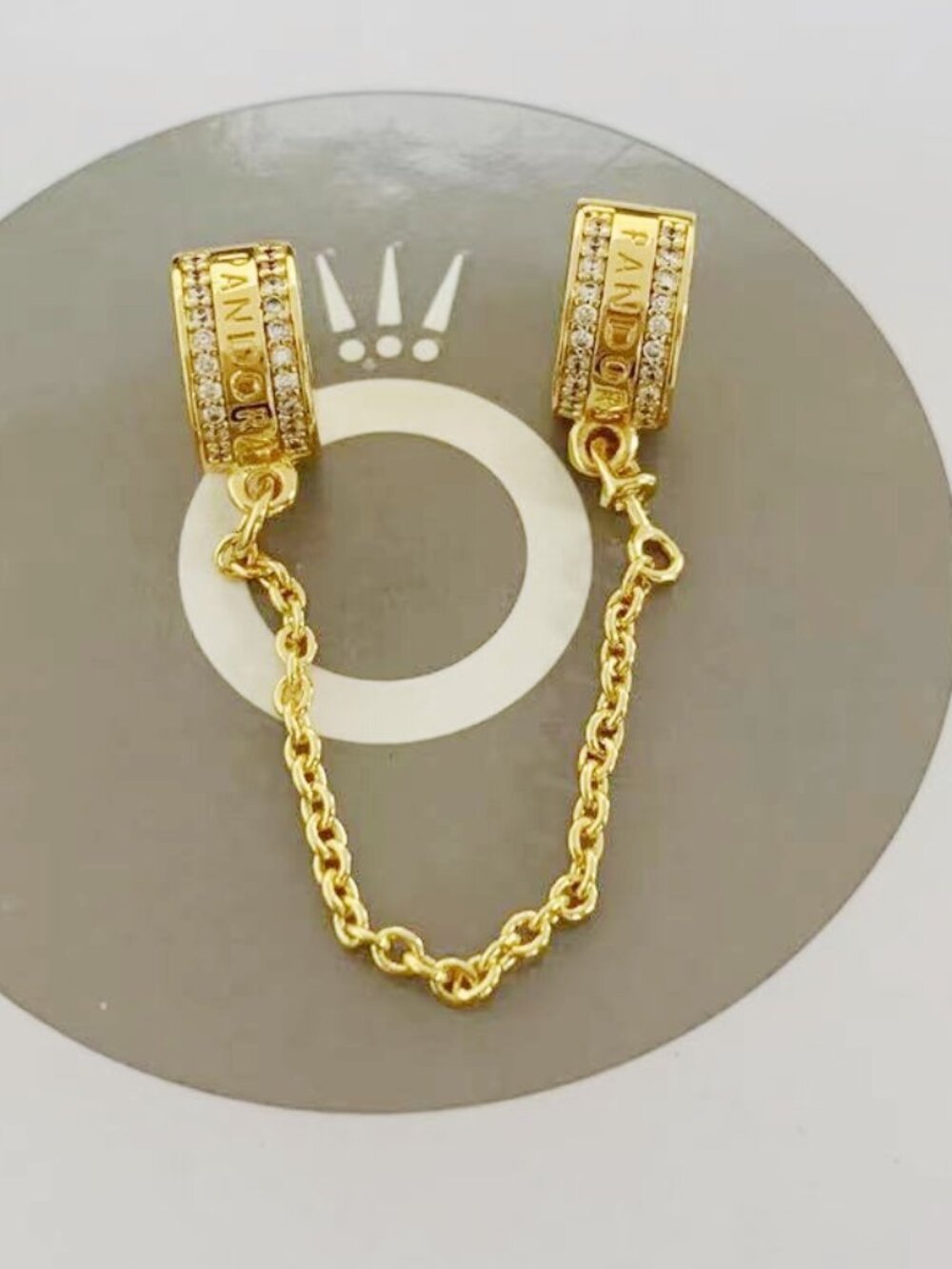 PANDORA Logo Safety Chain Charm Shine